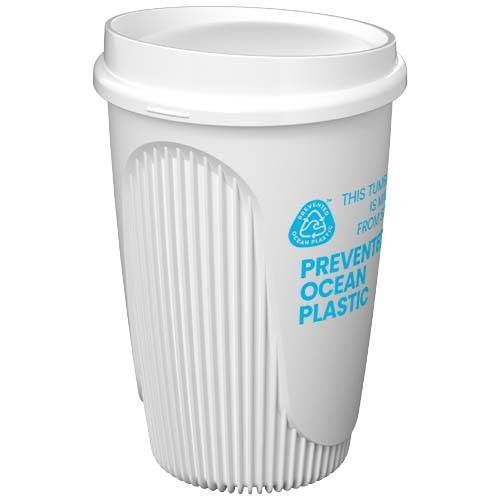 Obrázky: Hrnček 350 ml s viečkom, rec. plast, biela, Obrázok 9