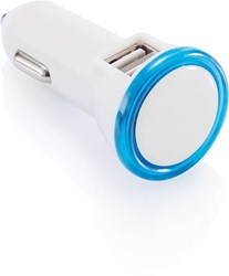 Zobrazit detaily pro Bielo-modrá autonabíjačka s USB duálnym výstupom Obrázky: Bielo-modrá autonabíjačka s USB duálnym výstupom