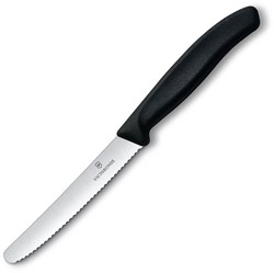 Zobrazit detaily pro Čierny nôž na rajčiny VICTORINOX, vlnková čepeľ Obrázky: Čierny nôž na rajčiny VICTORINOX, vlnková čepeľ
