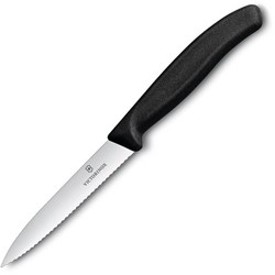 Zobrazit detaily pro Čierny nôž na zeleninu VICTORINOX, vlnkové ostrie Obrázky: Čierny nôž na zeleninu VICTORINOX, vlnkové ostrie
