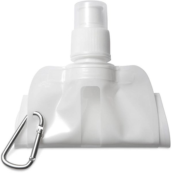 Obrázky: Biela skladacia fľaša na vodu s karabínkou, 300 ml, Obrázok 3