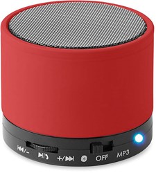 Zobrazit detaily pro Červený valcový bluetooth reproduktor Obrázky: Červený valcový bluetooth reproduktor
