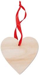 Obrázky: Drevená ozdoba-srdce s červenou stuhou