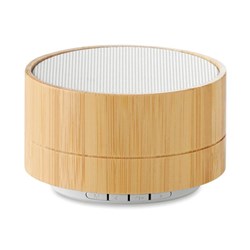 Zobrazit detaily pro Biely Bluetooth reproduktor bambus, malý Obrázky: Biely Bluetooth reproduktor bambus, malý