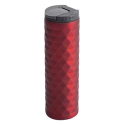 Zobrazit detaily pro Matný termohrnček 450 ml s diamant. vzorom, vínový Obrázky: Matný termohrnček 450 ml s diamant. vzorom, vínový