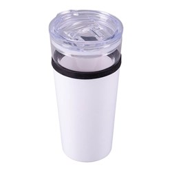 Zobrazit detaily pro Biely nerez. termohrnček 400 ml, borosilikát. sklo Obrázky: Biely nerez. termohrnček 400 ml, borosilikát. sklo