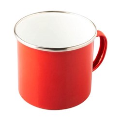 Zobrazit detaily pro Veľký smaltovaný hrnček 500 ml, červený Obrázky: Veľký smaltovaný hrnček 500 ml, červený