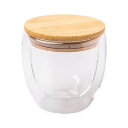 Zobrazit detaily pro Sklenený termohrnček 220 ml s bambusovým viečkom Obrázky: Sklenený termohrnček 220 ml s bambusovým viečkom