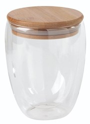 Zobrazit detaily pro Sklenený termohrnček 350 ml, bambus.viečko v krab. Obrázky: Sklenený termohrnček 350 ml, bambus.viečko v krab.