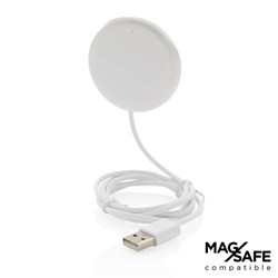 Zobrazit detaily pro Magnetická bezdrôt. nabíjačka 5W z bieleho plastu Obrázky: Magnetická bezdrôt. nabíjačka 5W z bieleho plastu