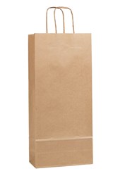 Zobrazit detaily pro papierová taška na dve fľaše 18x8x40 cm, natural Obrázky: papierová taška na dve fľaše 18x8x40 cm, natural