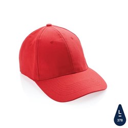 Obrázky: Červená 6 dielna čiapka, recyklovaná bavlna 280g
