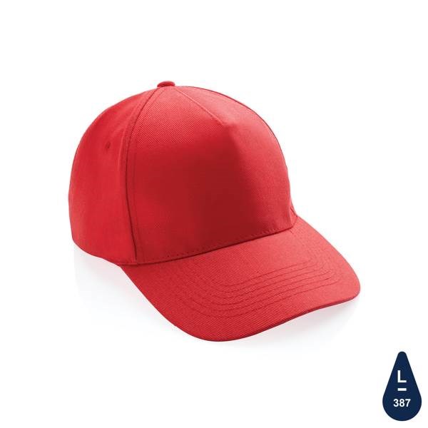 Obrázky: Červená 5 dielna čiapka, recyklovaná bavlna 280g