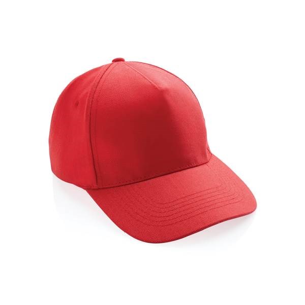 Obrázky: Červená 5 dielna čiapka, recyklovaná bavlna 280g, Obrázok 7