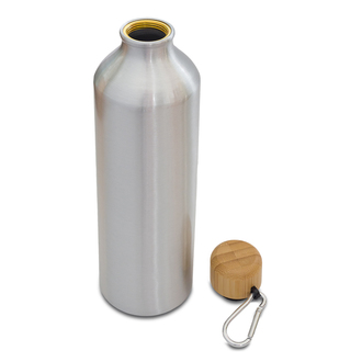 Obrázky: Strieborná jednostenná hliníková  fľaša 800 ml, Obrázok 2