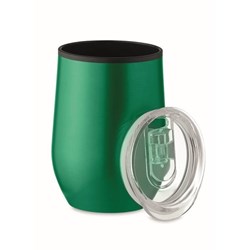 Zobrazit detaily pro Zelený nerezový dvojplášťový hrnček 350ml Obrázky: Zelený nerezový dvojplášťový hrnček 350ml