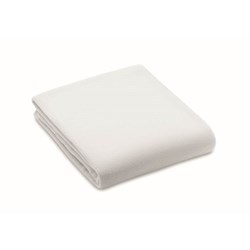 Zobrazit detaily pro Biela RPET flísová deka 130 gr/m² Obrázky: Biela RPET flísová deka 130 gr/m²