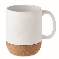 Zobrazit detaily pro Biely keramický hrnček, korkový podstavec 300 ml Obrázky: Biely keramický hrnček, korkový podstavec 300 ml