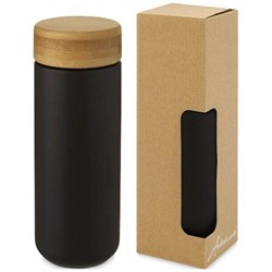 Zobrazit detaily pro Čierny keramický hrnček Lumi 300 ml,bambus. viečko Obrázky: Čierny keramický hrnček Lumi 300 ml,bambus. viečko