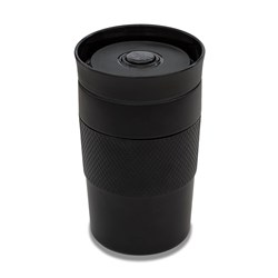 Zobrazit detaily pro Čierny termohrnček 320 ml s tlačidlovým uzáverom Obrázky: Čierny termohrnček 320 ml s tlačidlovým uzáverom
