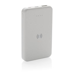 Zobrazit detaily pro Biela bezdrôtová powerbanka 5000 mAh z rec. plastu Obrázky: Biela bezdrôtová powerbanka 5000 mAh z rec. plastu