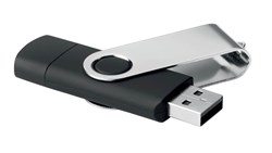 Zobrazit detaily pro Čierny OTG Twister USB flash disk s USB-C, 64GB Obrázky: Čierny OTG Twister USB flash disk s USB-C, 64GB