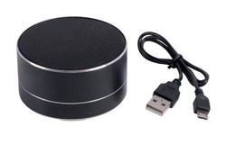 Zobrazit detaily pro Černý hliníkový bluetooth 2.0 reproduktor Obrázky: Černý hliníkový bluetooth 2.0 reproduktor