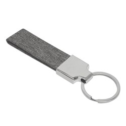 Zobrazit detaily pro Šedý prívesok na kľúče z RPET a kov. detailami Obrázky: Šedý prívesok na kľúče z RPET a kov. detailami
