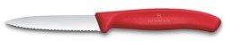 Zobrazit detaily pro Červený nôž na zeleninu VICTORINOX,vlnky 8cm Obrázky: Červený nôž na zeleninu VICTORINOX,vlnky 8cm