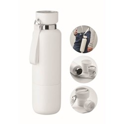 Zobrazit detaily pro Dvojstenná fľaša 500ml s pútkom, biela Obrázky: Dvojstenná fľaša 500ml s pútkom, biela