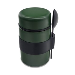 Zobrazit detaily pro Tmavozelená termonádoba 460 ml s lyžicou Obrázky: Tmavozelená termonádoba 460 ml s lyžicou