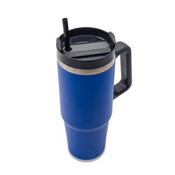 Zobrazit detaily pro Modrý nerezový termohrnček 900 ml so slamkou Obrázky: Modrý nerezový termohrnček 900 ml so slamkou