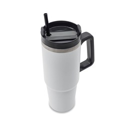 Zobrazit detaily pro Biely nerezový termohrnček 900 ml so slamkou Obrázky: Biely nerezový termohrnček 900 ml so slamkou