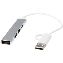 Zobrazit detaily pro 4-portový USB-A a Type-C húb z recykl. hliníka Obrázky: 4-portový USB-A a Type-C húb z recykl. hliníka