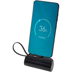 Zobrazit detaily pro Čierna stojanová powerbanka 5000 mAh 10W Obrázky: Čierna stojanová powerbanka 5000 mAh 10W